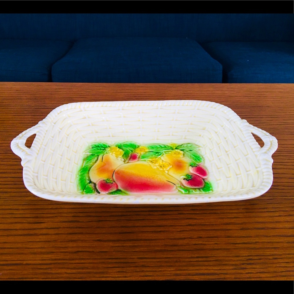 1930s Royal Winton Grimwades Basket Porcelain Bowl